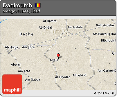 Shaded Relief Panoramic Map of Dankoutch