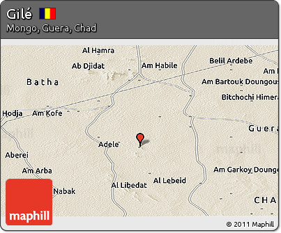 Shaded Relief Panoramic Map of Gilé