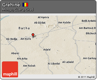 Shaded Relief Panoramic Map of Gréhiné