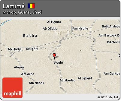 Shaded Relief Panoramic Map of Lamimé