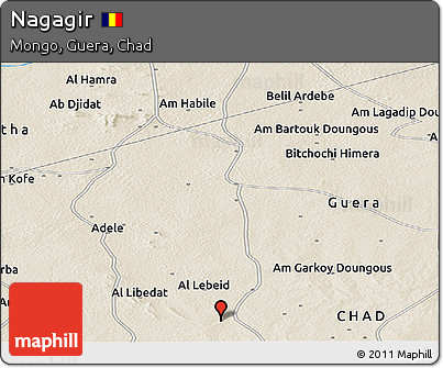 Shaded Relief Panoramic Map of Nagagir
