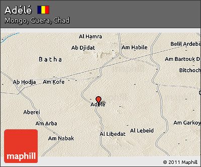Shaded Relief Panoramic Map of Adélé