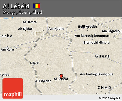 Shaded Relief Panoramic Map of Al Lébéid