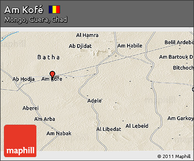 Shaded Relief Panoramic Map of Am Kofé