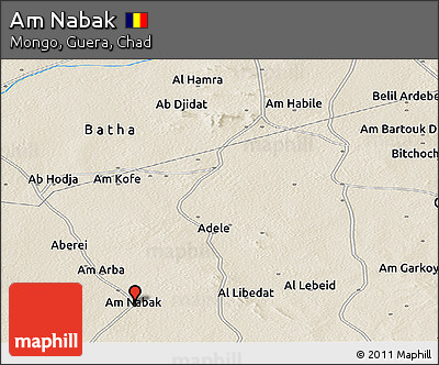 Shaded Relief Panoramic Map of Am Nabak