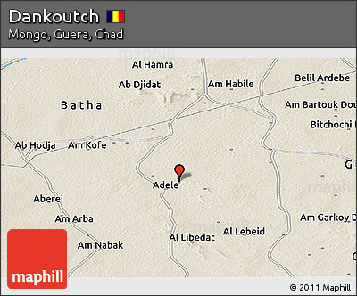 Shaded Relief Panoramic Map of Dankoutch