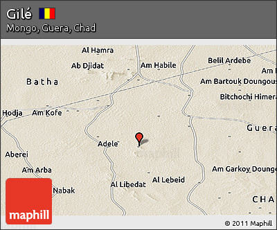 Shaded Relief Panoramic Map of Gilé
