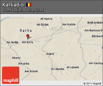 Shaded Relief Panoramic Map of Karkadio