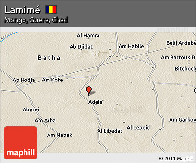 Shaded Relief Panoramic Map of Lamimé