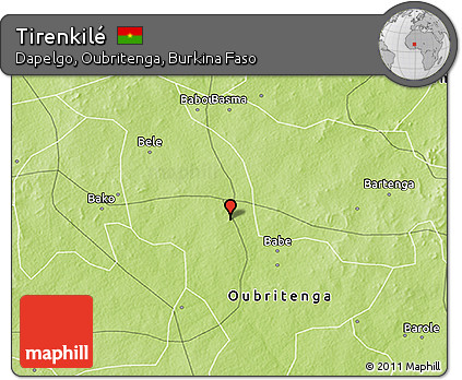 Physical 3D Map of Tirenkilé