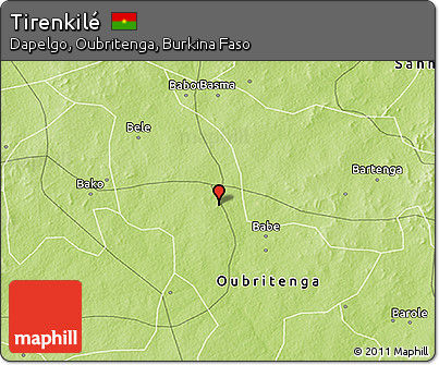 Physical 3D Map of Tirenkilé