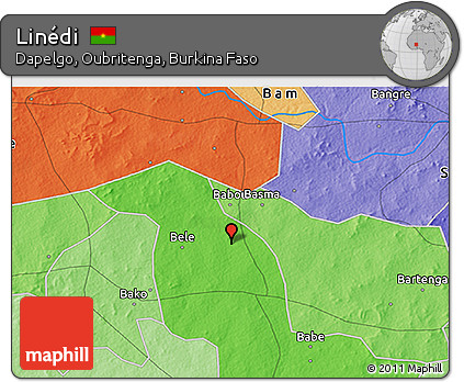 Political 3D Map of Linédi