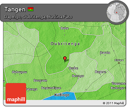 Political 3D Map of Tangen