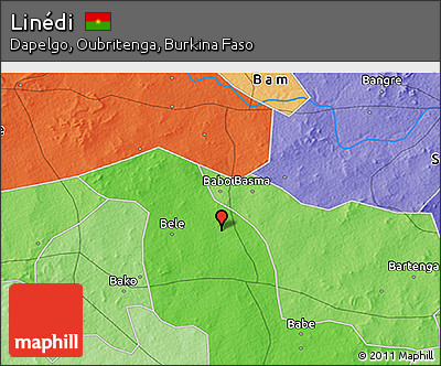 Political 3D Map of Linédi