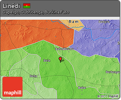 Political 3D Map of Linédi
