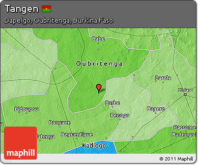 Political 3D Map of Tangen