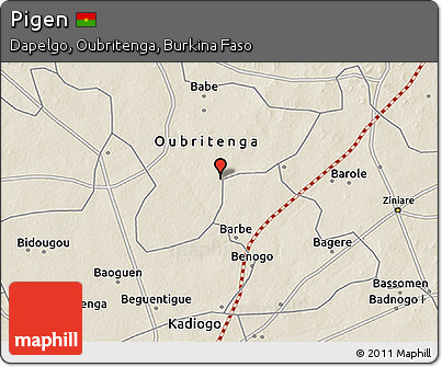 Shaded Relief 3D Map of Pigen