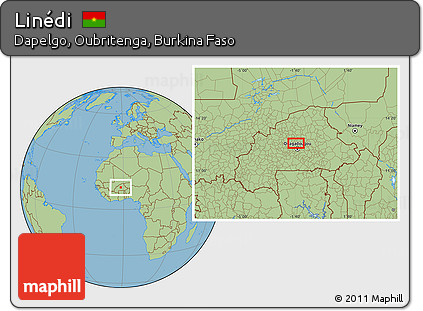 Savanna Style Location Map of Linédi