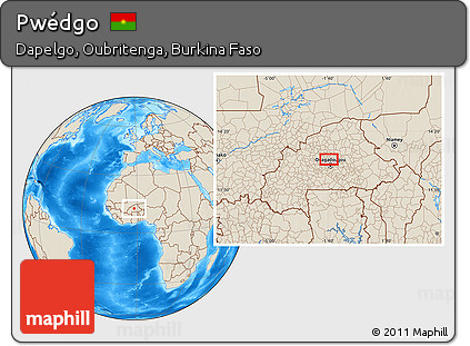 Shaded Relief Location Map of Pwédgo
