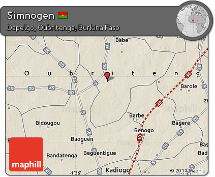 Shaded Relief Map of Simnogen