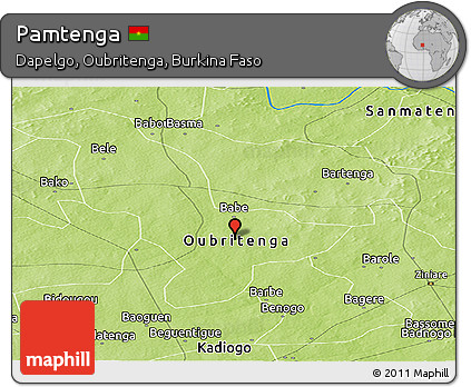 Physical Panoramic Map of Pamtenga