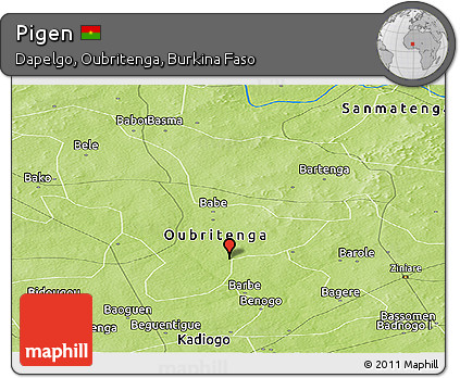 Physical Panoramic Map of Pigen