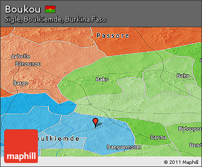 Political Panoramic Map of Boukou
