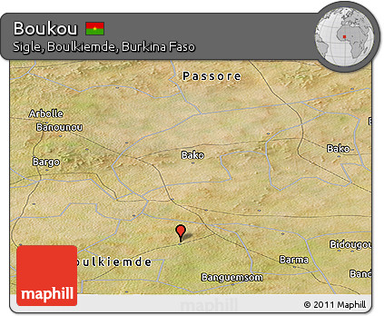 Satellite Panoramic Map of Boukou
