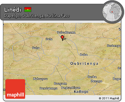Satellite Panoramic Map of Linédi