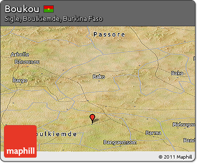 Satellite Panoramic Map of Boukou
