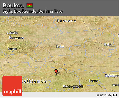Satellite Panoramic Map of Boukou