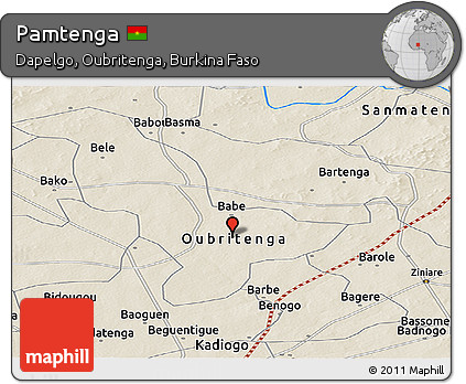 Shaded Relief Panoramic Map of Pamtenga