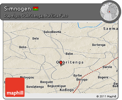 Shaded Relief Panoramic Map of Simnogen
