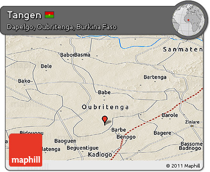 Shaded Relief Panoramic Map of Tangen