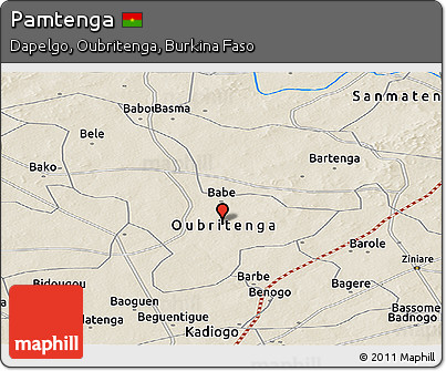 Shaded Relief Panoramic Map of Pamtenga