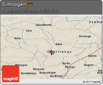 Shaded Relief Panoramic Map of Simnogen