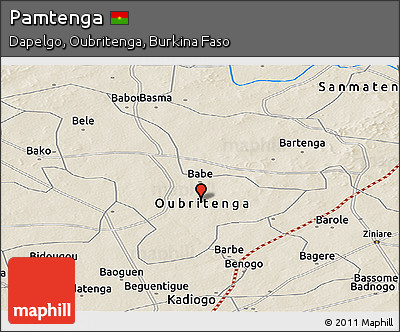 Shaded Relief Panoramic Map of Pamtenga