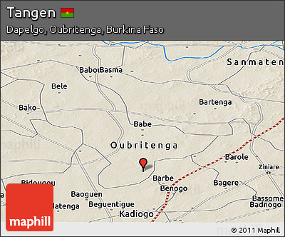 Shaded Relief Panoramic Map of Tangen