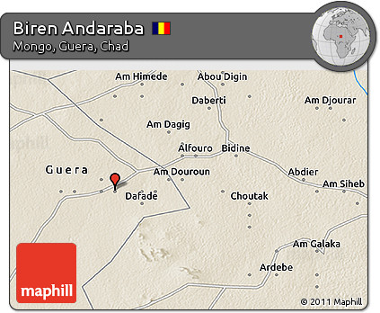 Shaded Relief 3D Map of Biren Andaraba