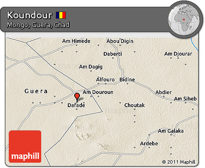 Shaded Relief 3D Map of Koundour
