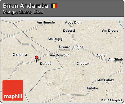 Shaded Relief 3D Map of Biren Andaraba