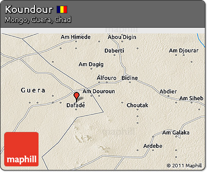 Shaded Relief 3D Map of Koundour