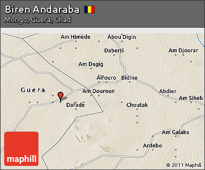 Shaded Relief 3D Map of Biren Andaraba