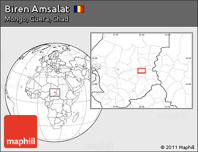 Blank Location Map of Biren Amsalat