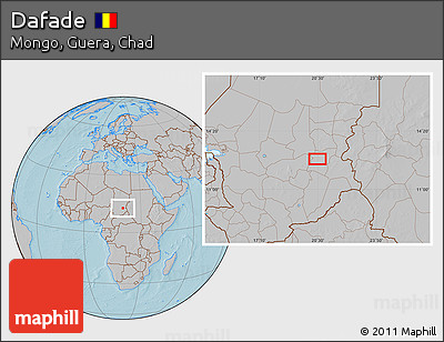 Gray Location Map of Dafade, hill shading