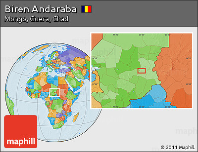 Political Location Map of Biren Andaraba