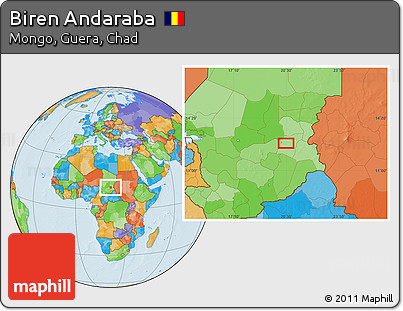 Political Location Map of Biren Andaraba