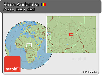 Savanna Style Location Map of Biren Andaraba