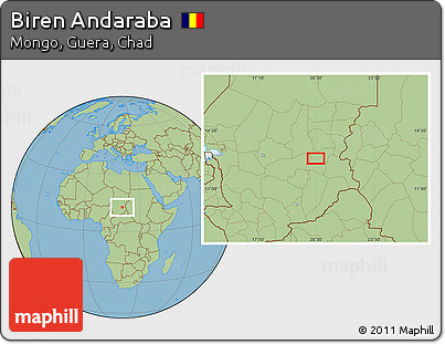Savanna Style Location Map of Biren Andaraba