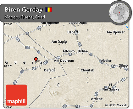 Shaded Relief Map of Biren Garday
